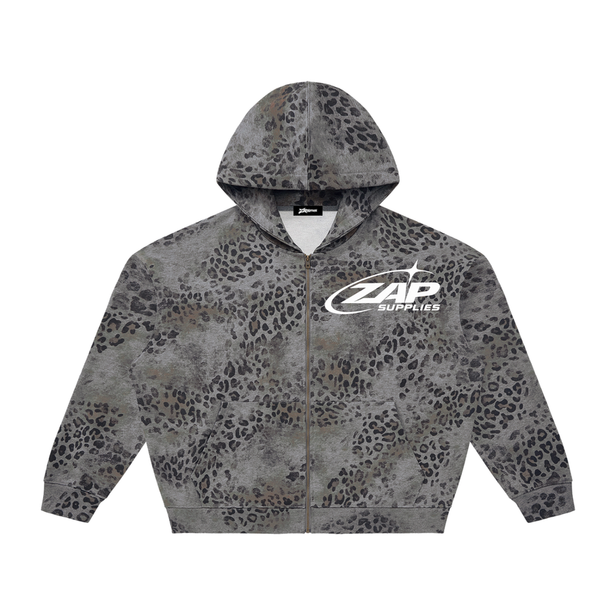 Zap Supplies Leopard Zip Hoodie