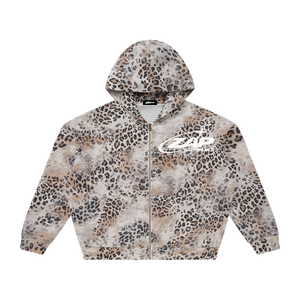 Zap Supplies Leopard Zip Hoodie